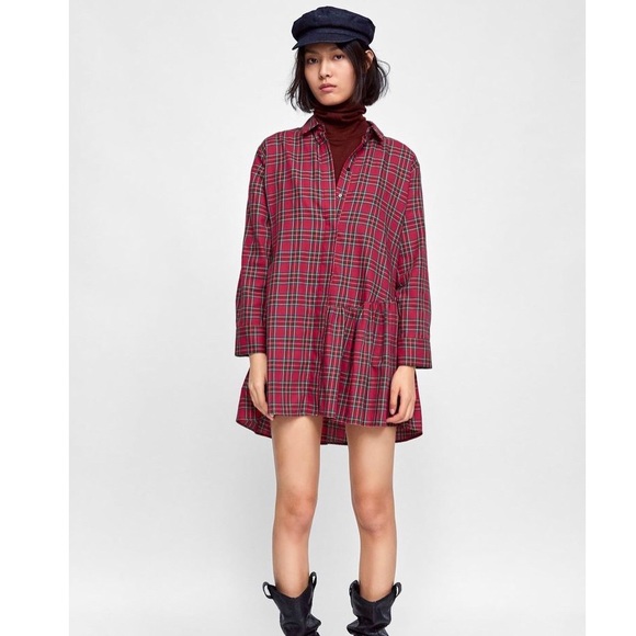 Zara Tops - Zara Plaid Tunic Shirt